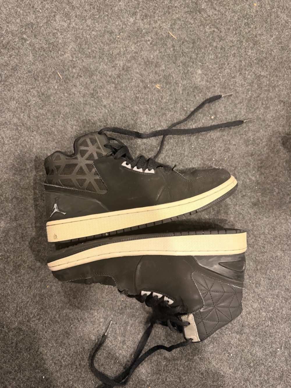 Jordan Men’s Black and Cream Mid-Top Sneakers